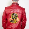 johnny lawrence red cobra kai leather jacket