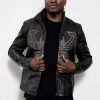 venom black spider genuine moto leather jacket