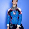 Womens Overwatch DVA Leather Jacket Blue