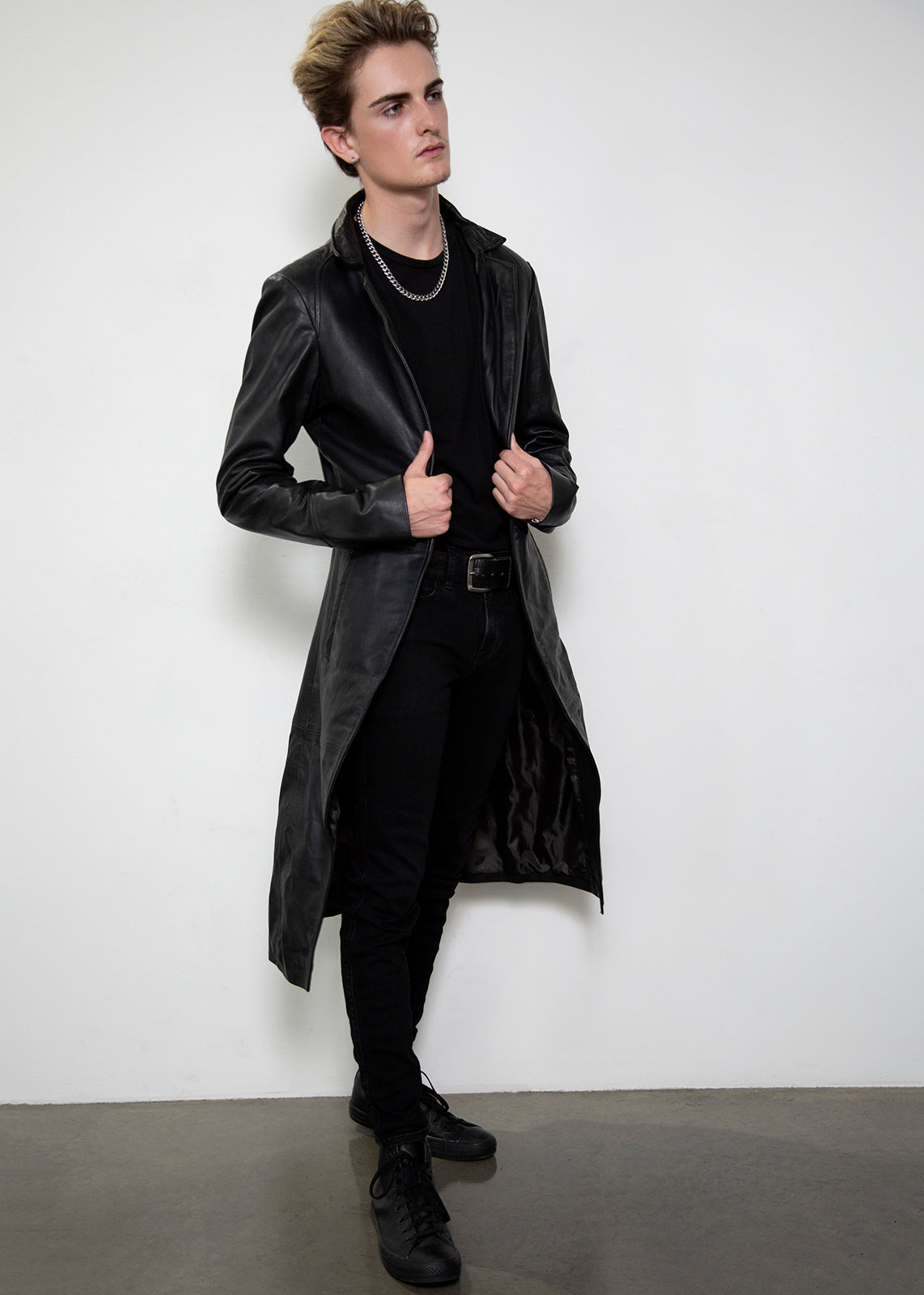 black punisher frank castle classic leather coat
