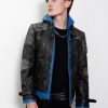 nightwing hoodie leather jacket blue eagle