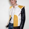 vegeta saiyan dragon ball z armor leather jacket white yellow