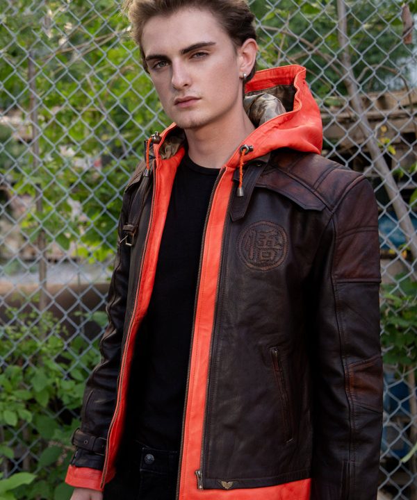 goku saiyan leather jacket hoodie dragon ball z anime