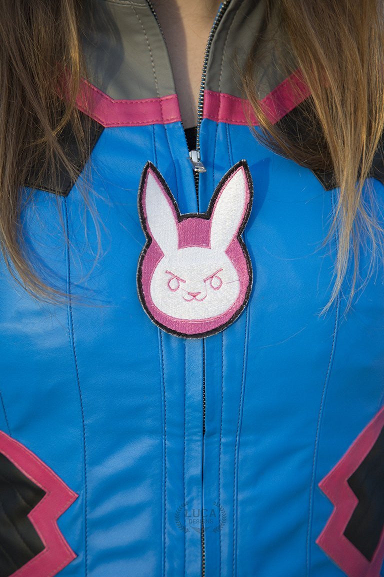 Womens Overwatch DVA Leather Jacket Blue