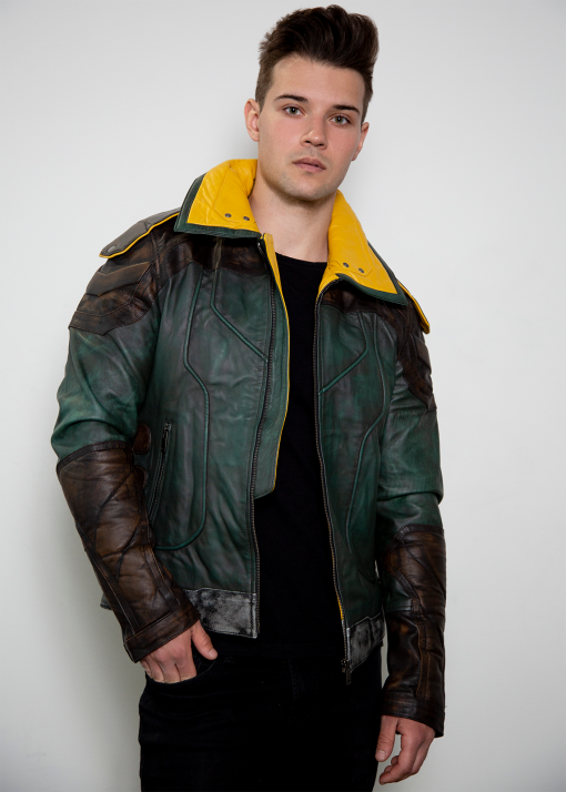 Mens Zane Limited Edition Borderlands Leather Jacket Green