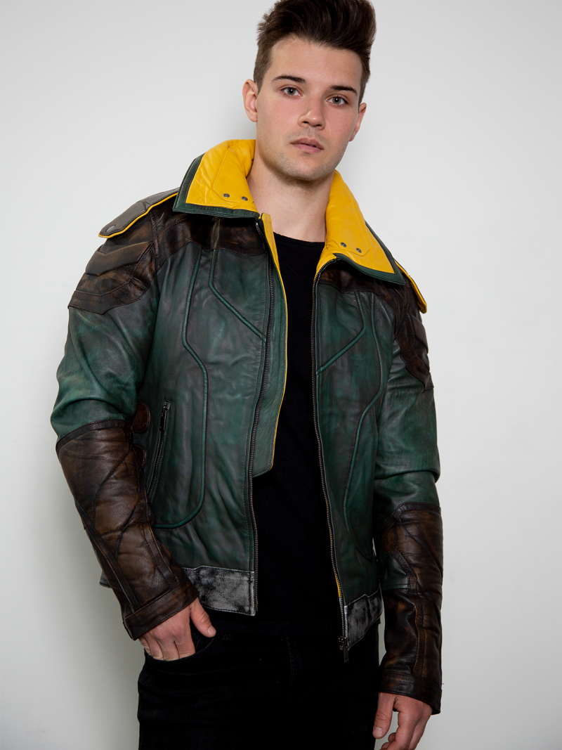 Mens Zane Limited Edition Borderlands Leather Jacket Green