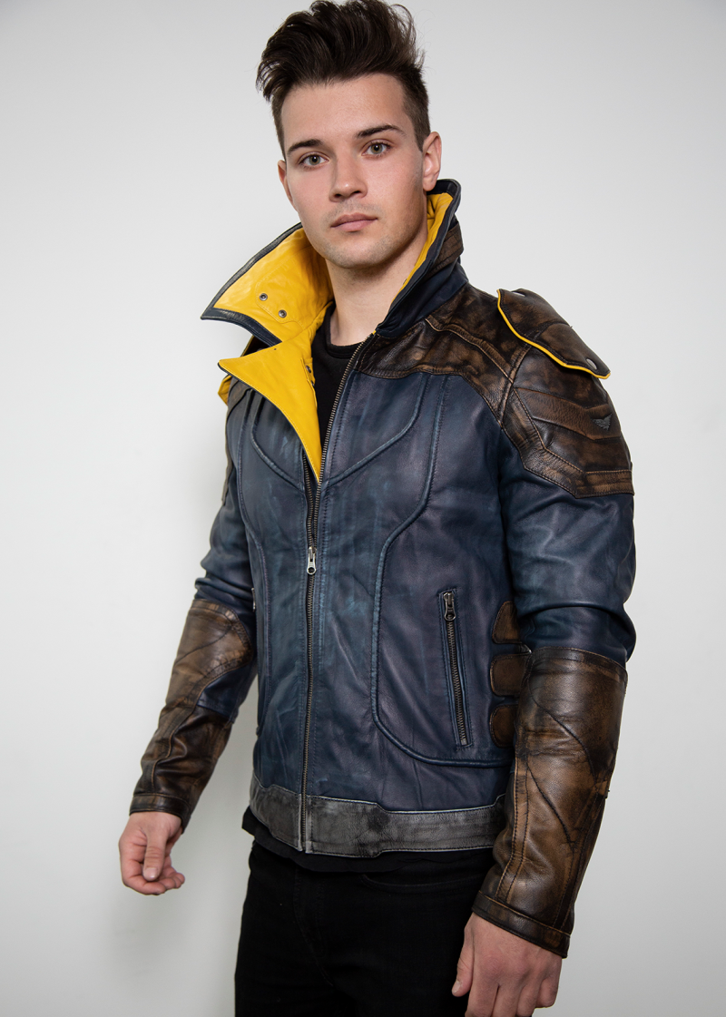 Mens Zane Vault Hunter Borderlands 3 Leather Jackets Blue