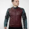 Mens batman robin armor red leather jacket cosplay titans