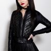 black leather corset jacket for womens