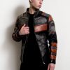 deathstroke titans orange moto leather jacket