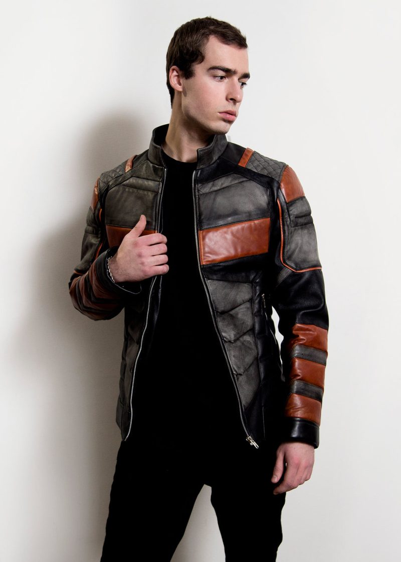 deathstroke titans orange moto leather jacket