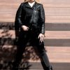 womens rebel black real leather jacket biker