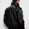 cyberpunk black leather bomber jacket valentinos gang men