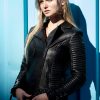 womens black moto quilted real leather jacket