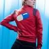 akira movie red real leather jacket for womens
