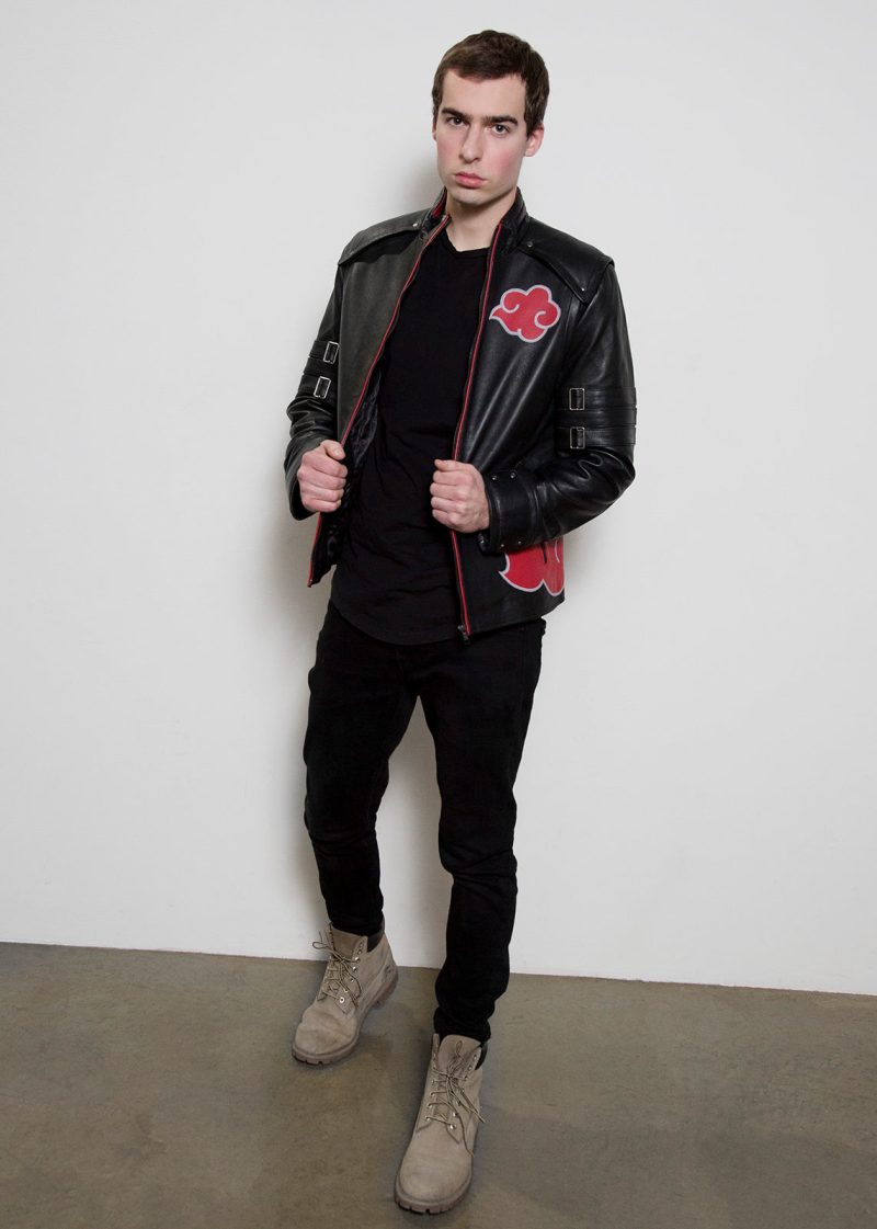 naruto red cloud villain leather jacket