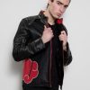itachi akatsuki red cloud real leather jacket