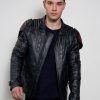 transformers movie autobots black leather jacket emblem