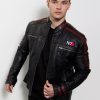 commander shepard black moto leather jacket n7 mass effect