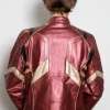 iron man avengers armor red & gold leather jacket
