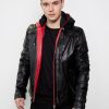 red hood black stealth leather jacker arkham asylum