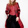 Womens Scarlet Witch Red Leather Trench Coat Red trench coat women