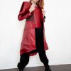 Womens Scarlet Witch Red Leather Trench Coat Red trench coat women