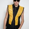 Scorpion mortal kombat classic Skin Costume yellow real leather cosplay jacket scorpion mortal kombat costume