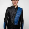 sub zero motorcycle real leather jacket blue