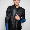 sub zero premium cosplay genuine leather jacket blue black