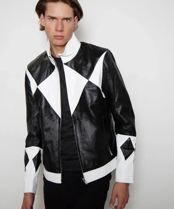 black power ranger Zachary Taylor real leather jacket cosplay
