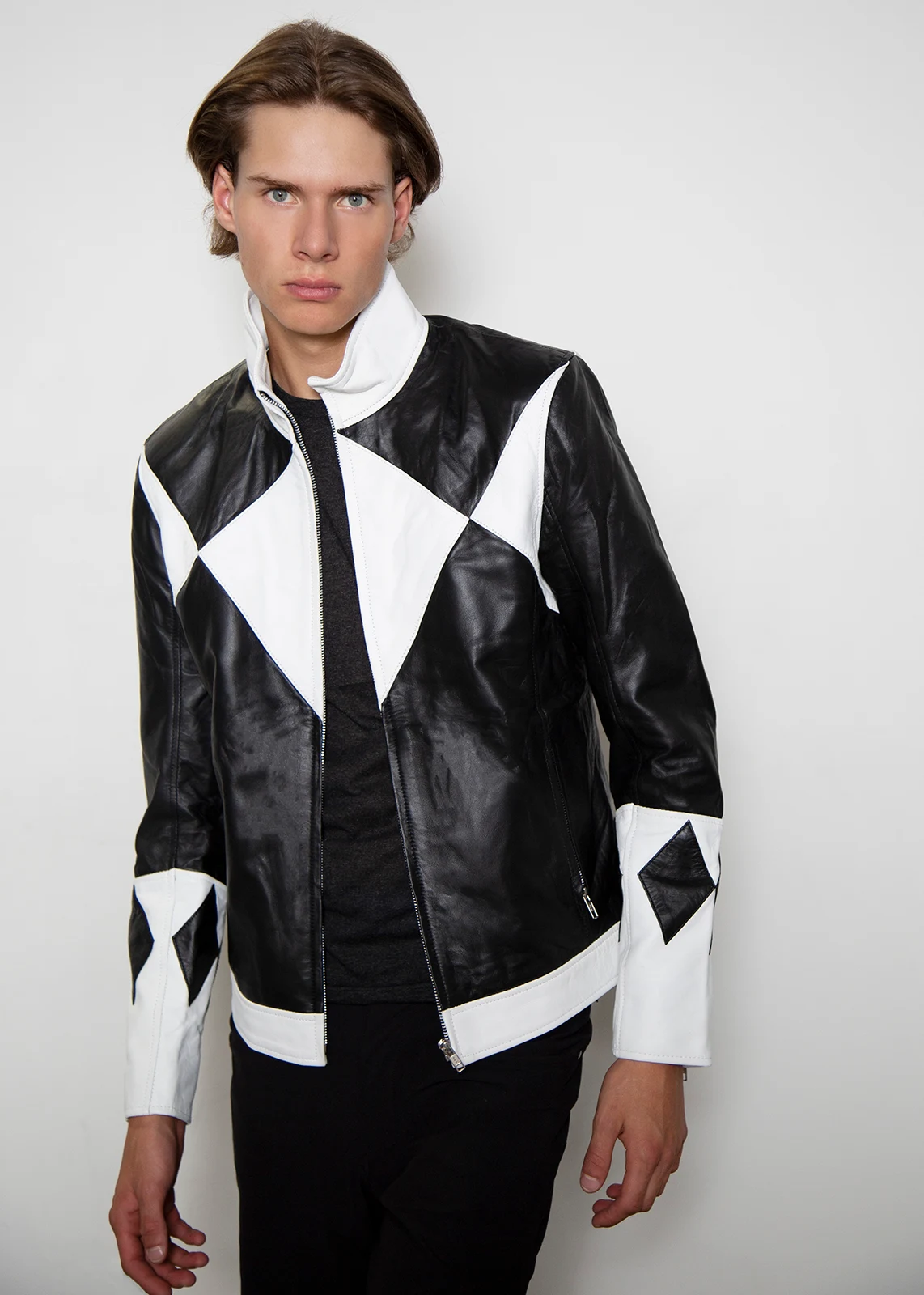 black power ranger Zachary Taylor real leather jacket cosplay