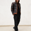 Mens Arkham Knight Jason Todd Brown Hood Leather Jacket