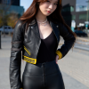 black canary costume leather crop top jacket