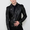 quilted black leather perfecto mens