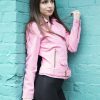 Buy barbie jacket pink leather mattel