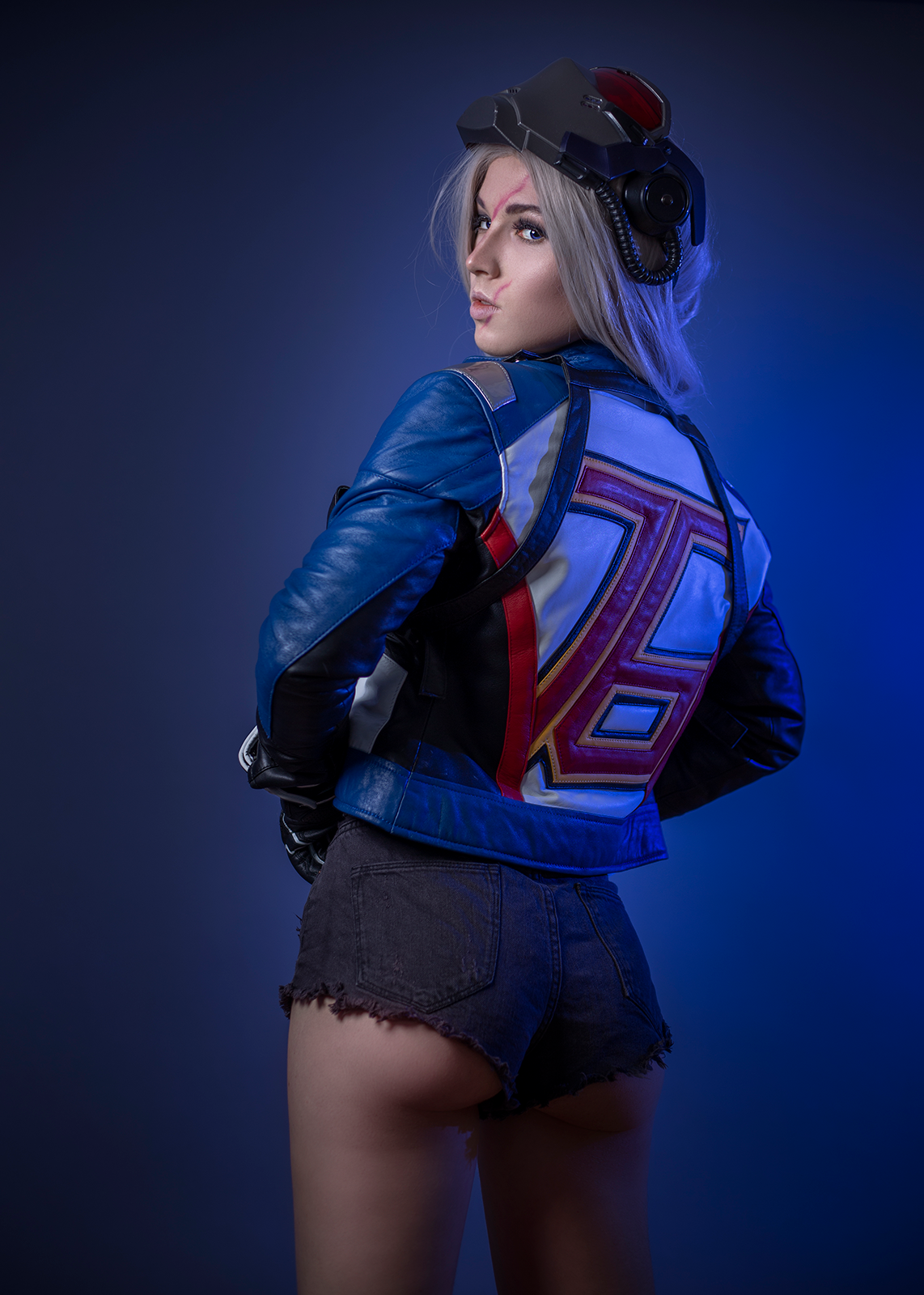Soldier 76 cosplay leather jacket for womens