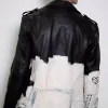 Hand-painted Mens 607 Star Studded Leather Jacket