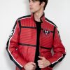 Mens My Chemical Romance Red Leather Motorcycle Jacket