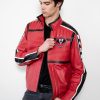 Mens My Chemical Romance Killjoys Red Leather Motorcycle Jacket