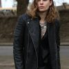 Mens Quilted Leather Motorcycle Biker Jacket Black