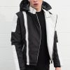 Mens Ninja Leather Jacket Black White