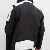 Mens Ninja Leather Jacket Black White