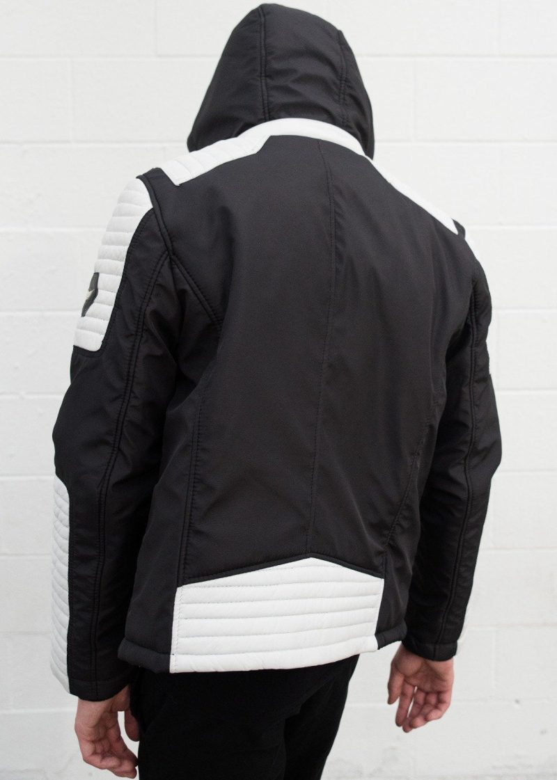 Mens Ninja Leather Jacket Black White