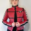 Womens My Chemical Romance Kobra Kid Mikey Way Red Leather Motorcycle Jacket - Danger Days