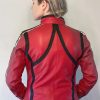 Womens My Chemical Romance Mikey Way Kobra Kid Red Leather Moto Jacket