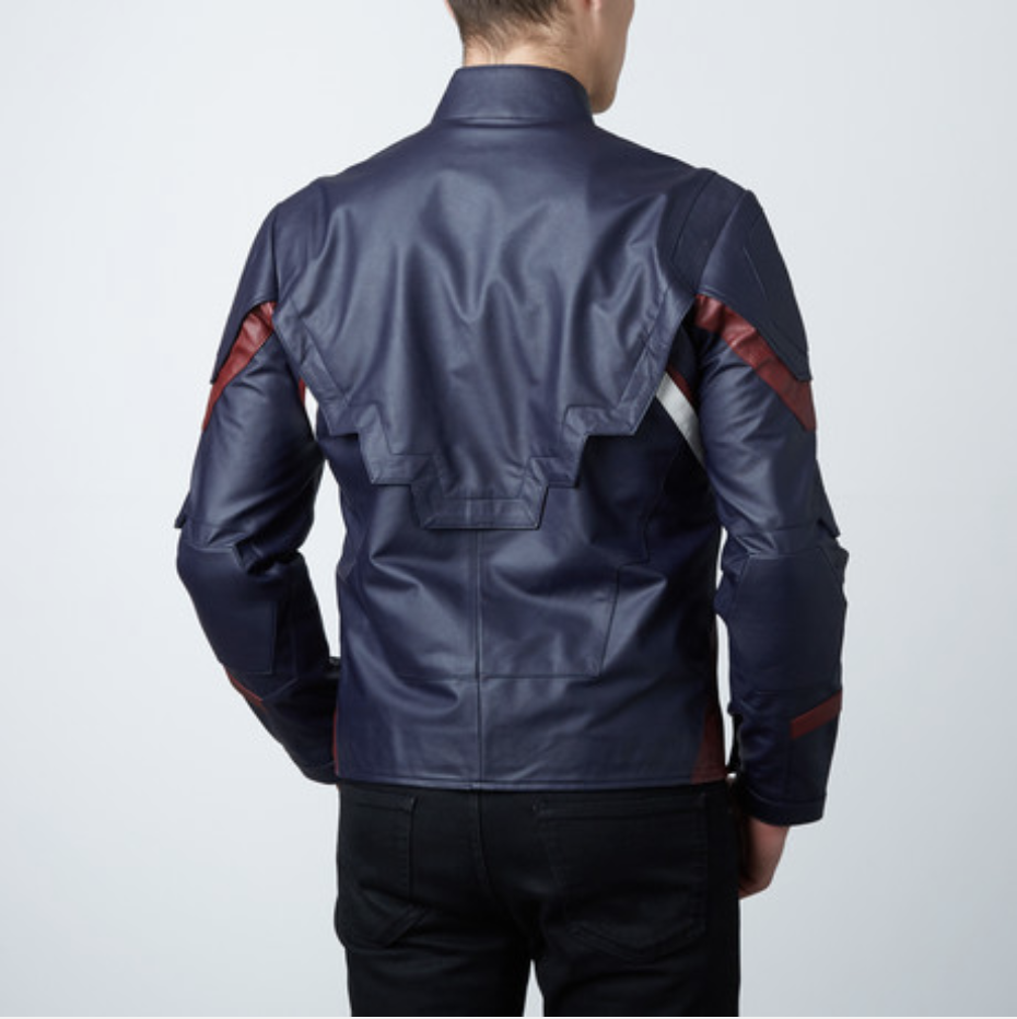 Mens Captain America Leather Jacket Avengers Age of Ultron