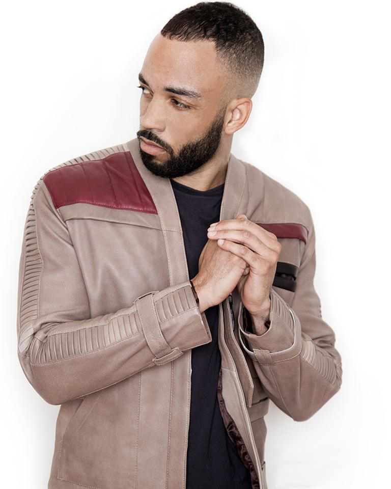 Buy Mens Star Wars Rebel Alliance Finn Poe Dameron Beige Leather Jacket LucaJackets