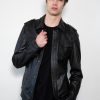 The Draco Nero Leather Shirt for Men