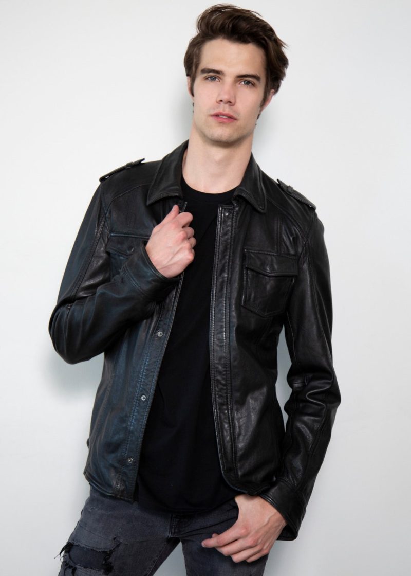 Mens Black Draco Leather Shirt Button-up - Organic Leather Camicia